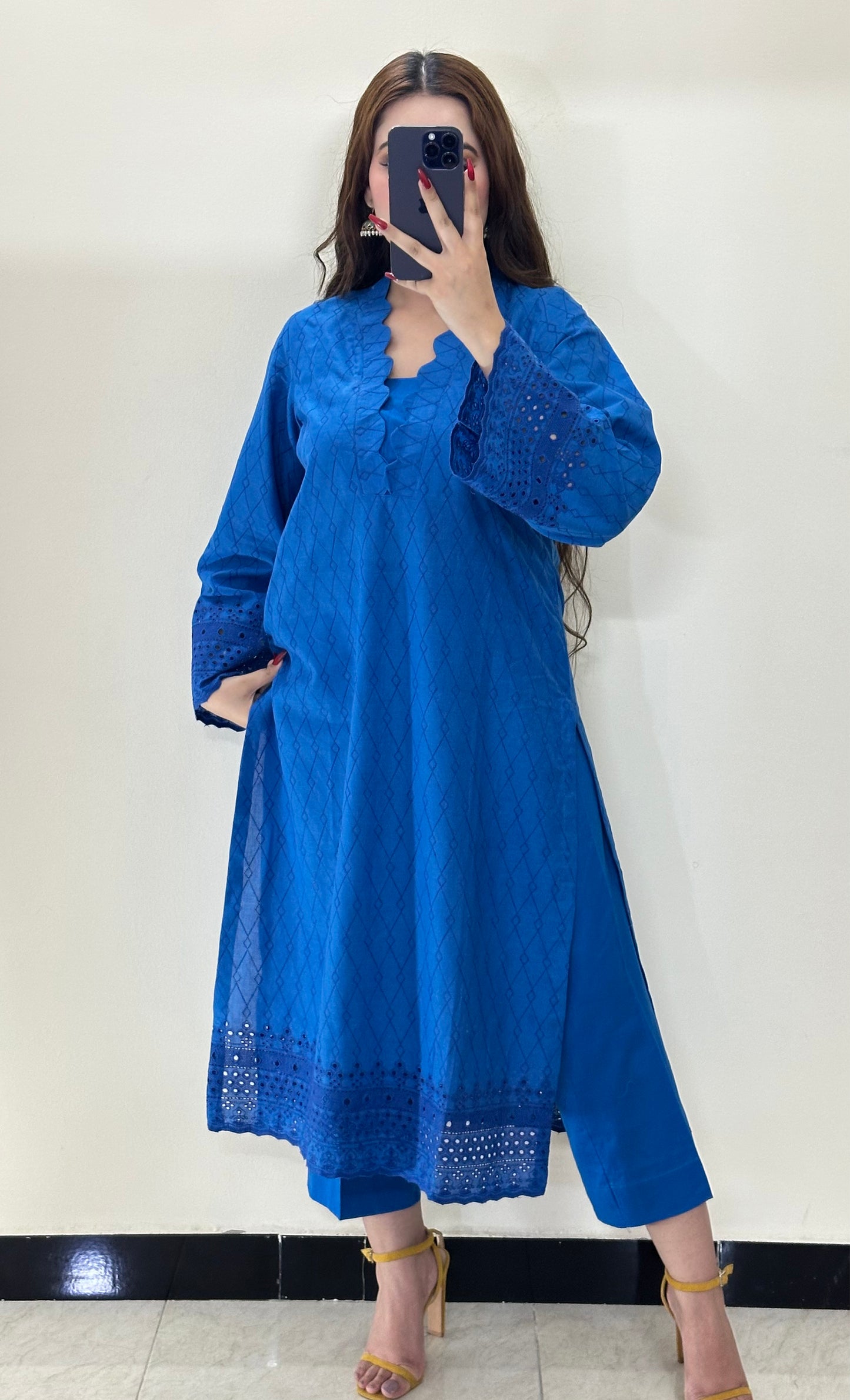 Royal Blue 2PC Chikankari Set