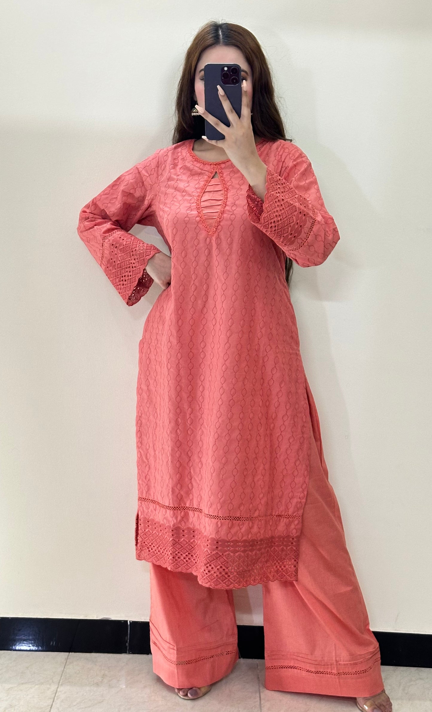 Peach Blossom 2PC Chikankari Set