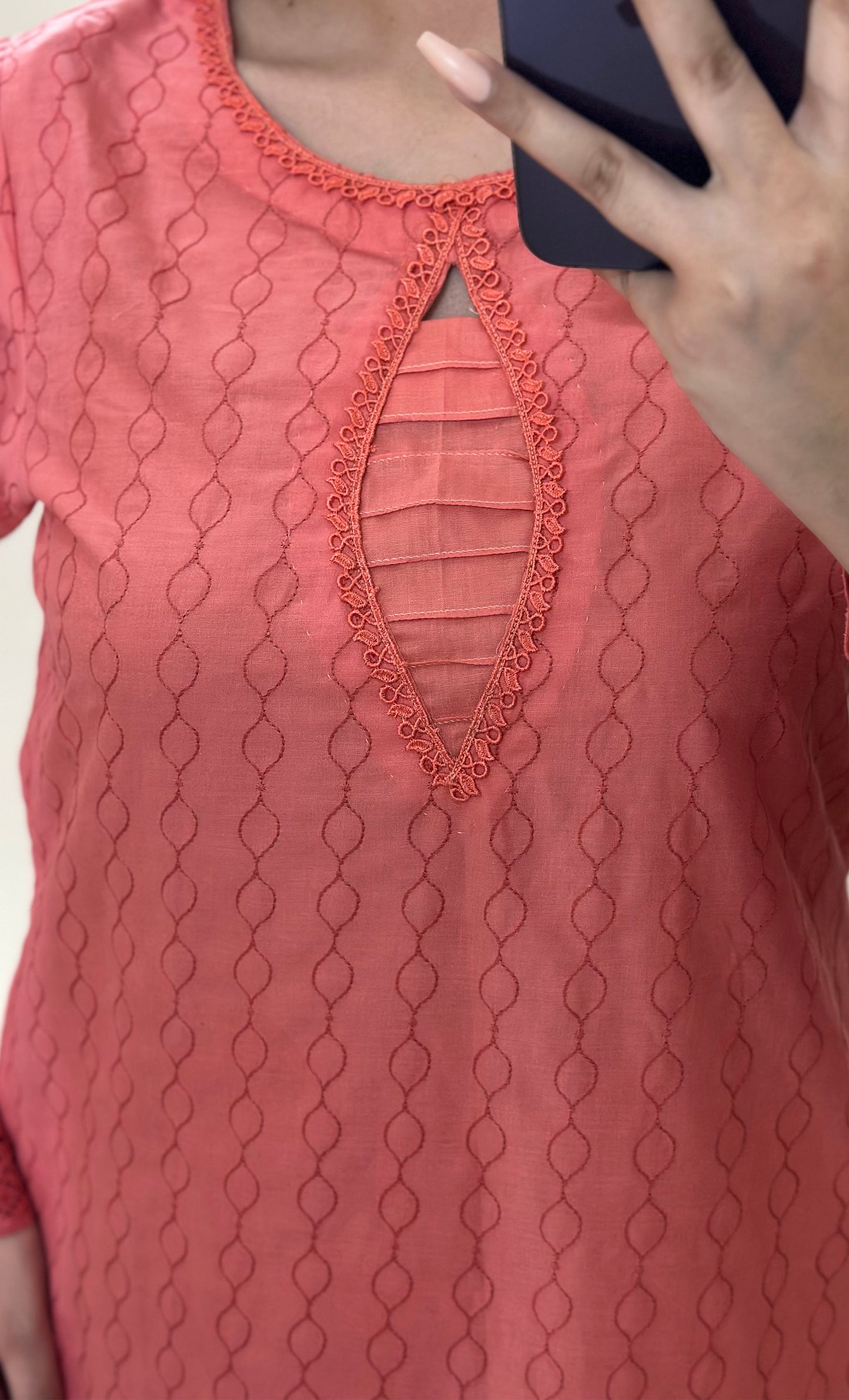 Peach Blossom 2PC Chikankari Set