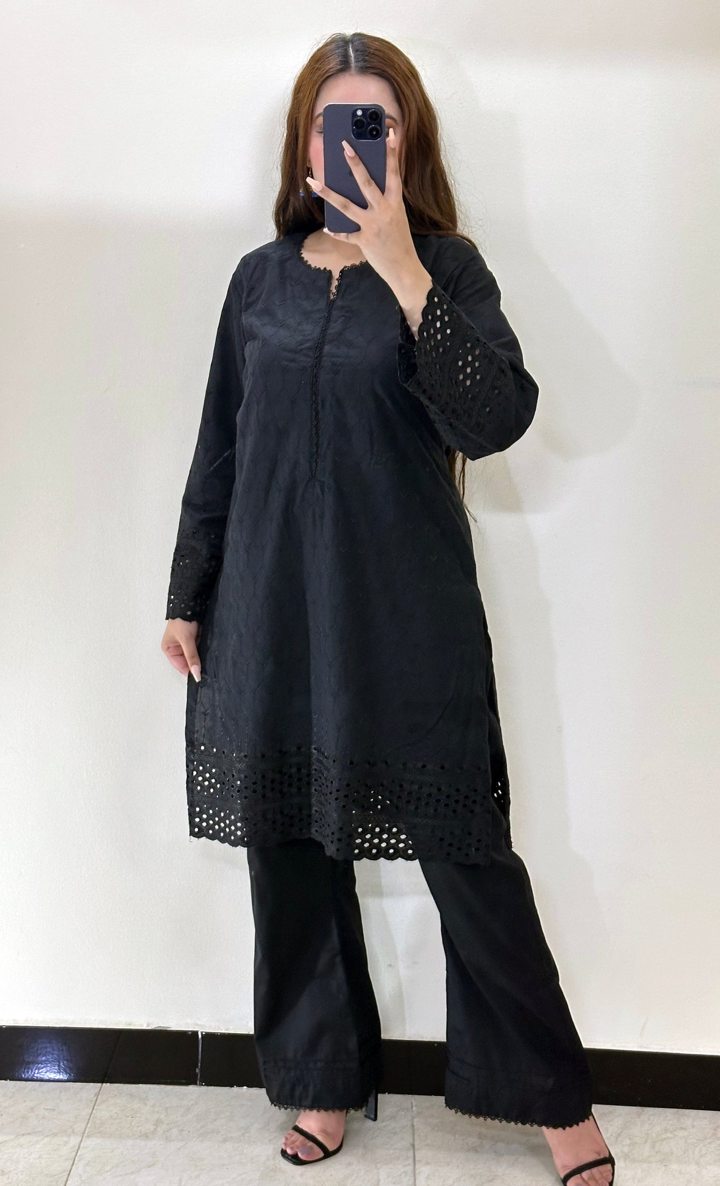 Midnight Black 2PC Chikankari Set
