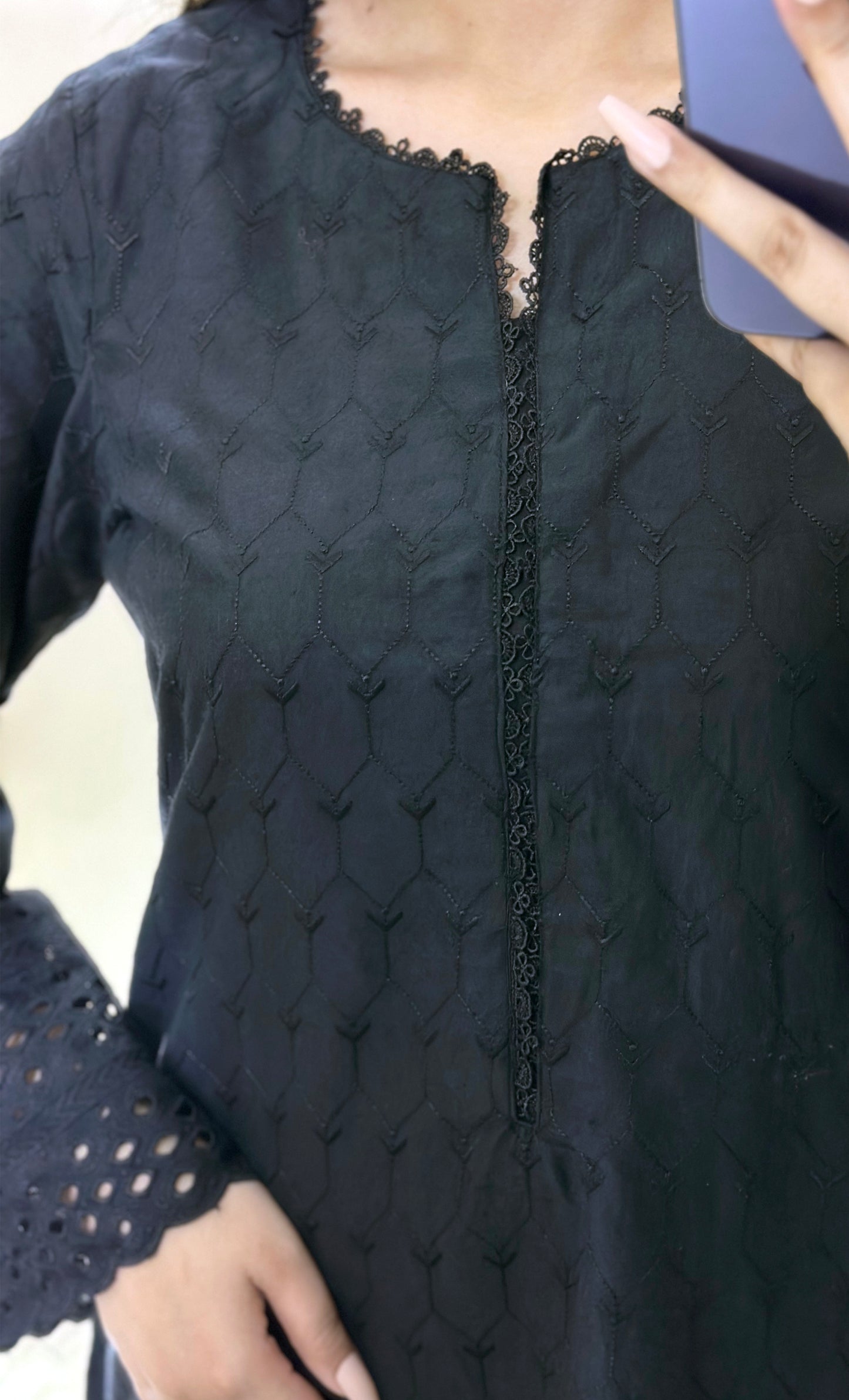 Midnight Black 2PC Chikankari Set