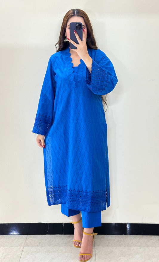 Royal Blue 2PC Chikankari Set