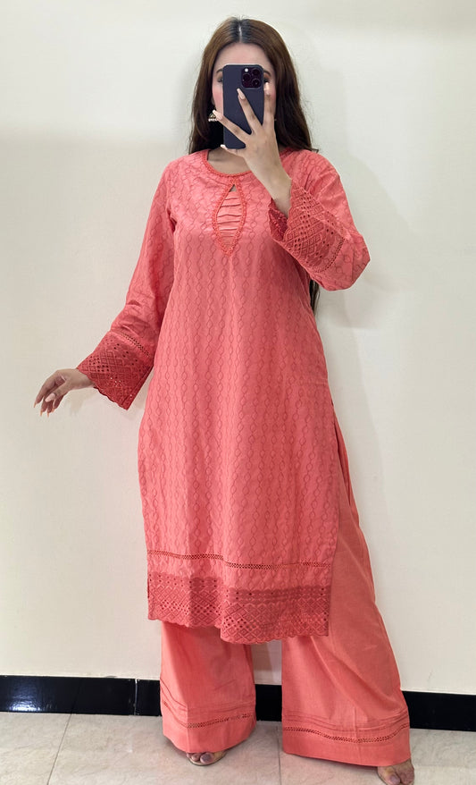 Peach Blossom 2PC Chikankari Set
