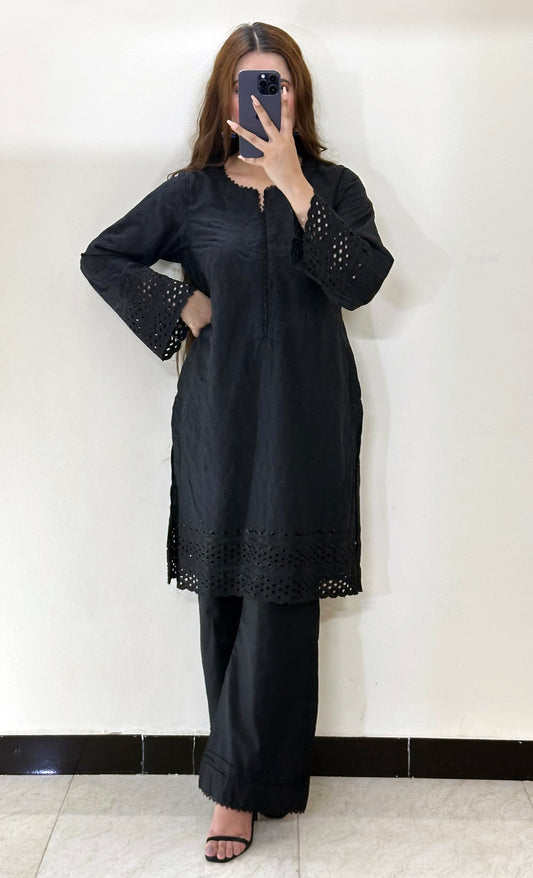 Midnight Black 2PC Chikankari Set