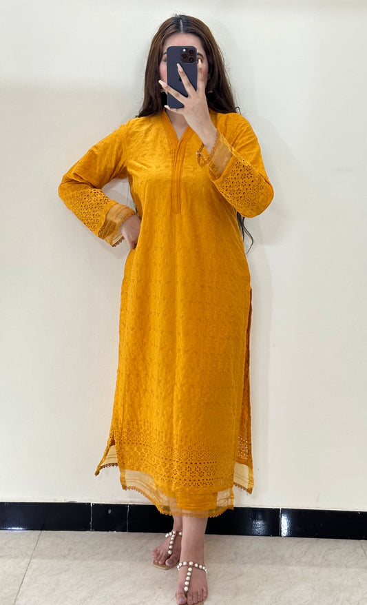 Mustard Radiance 2PC Chikankari Set