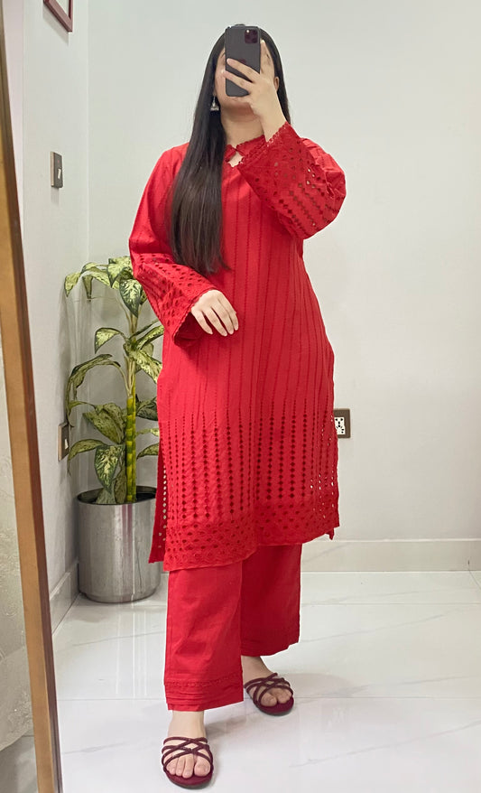 Ruby Radiance 2PC Chikankari Set