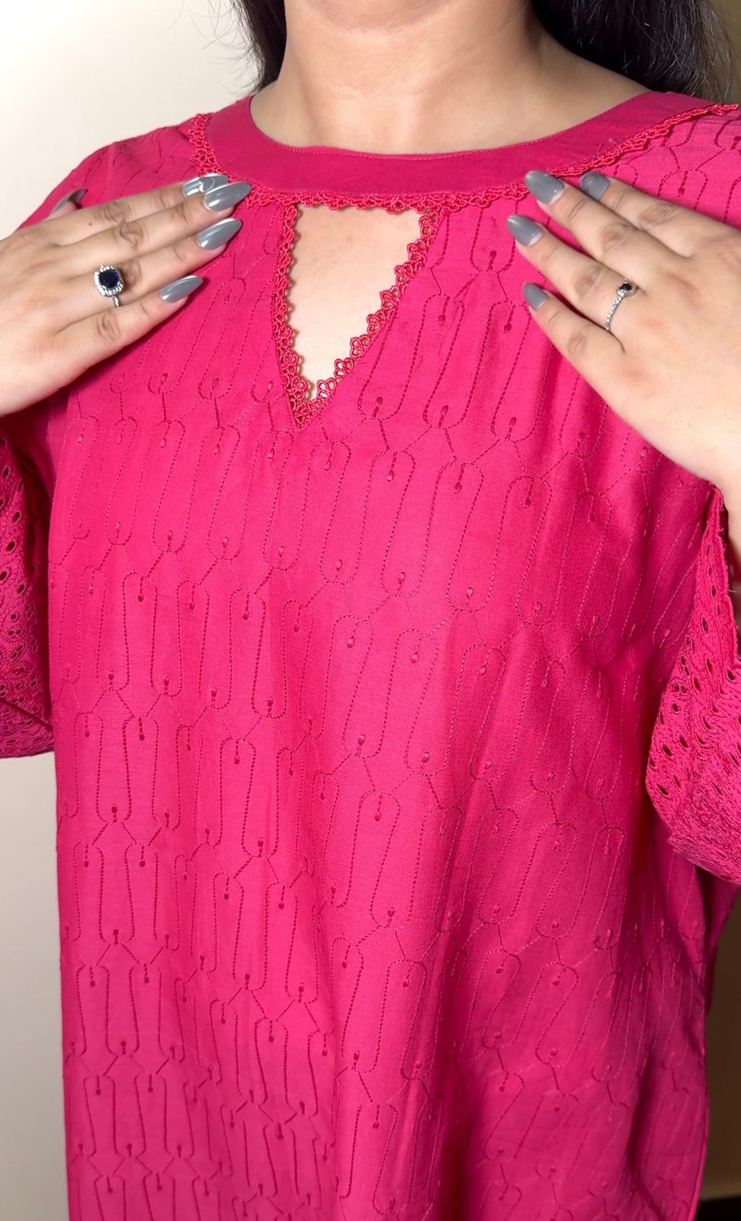 Fuchsia Bloom 2PC Chikankari Set