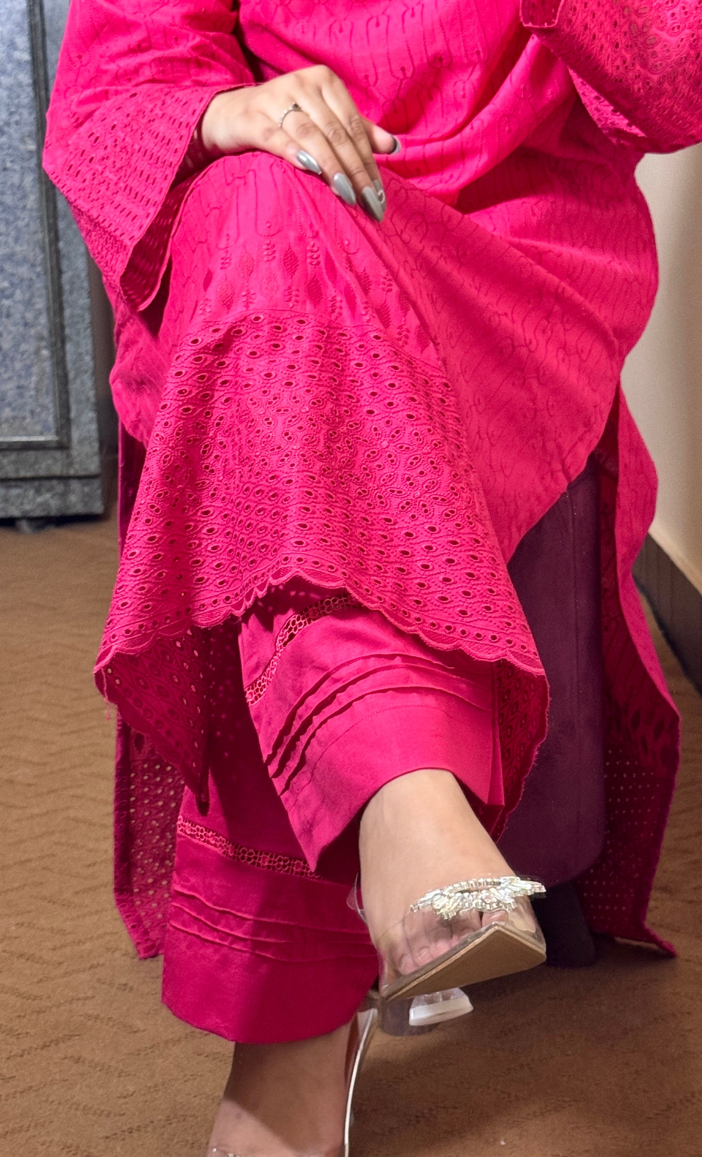 Fuchsia Bloom 2PC Chikankari Set